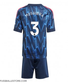 Günstige Arsenal Cristhian Mosquera #3 Auswärts Trikotsatzt Kinder 2025-26 Kurzarm (+ Kurze Hosen)